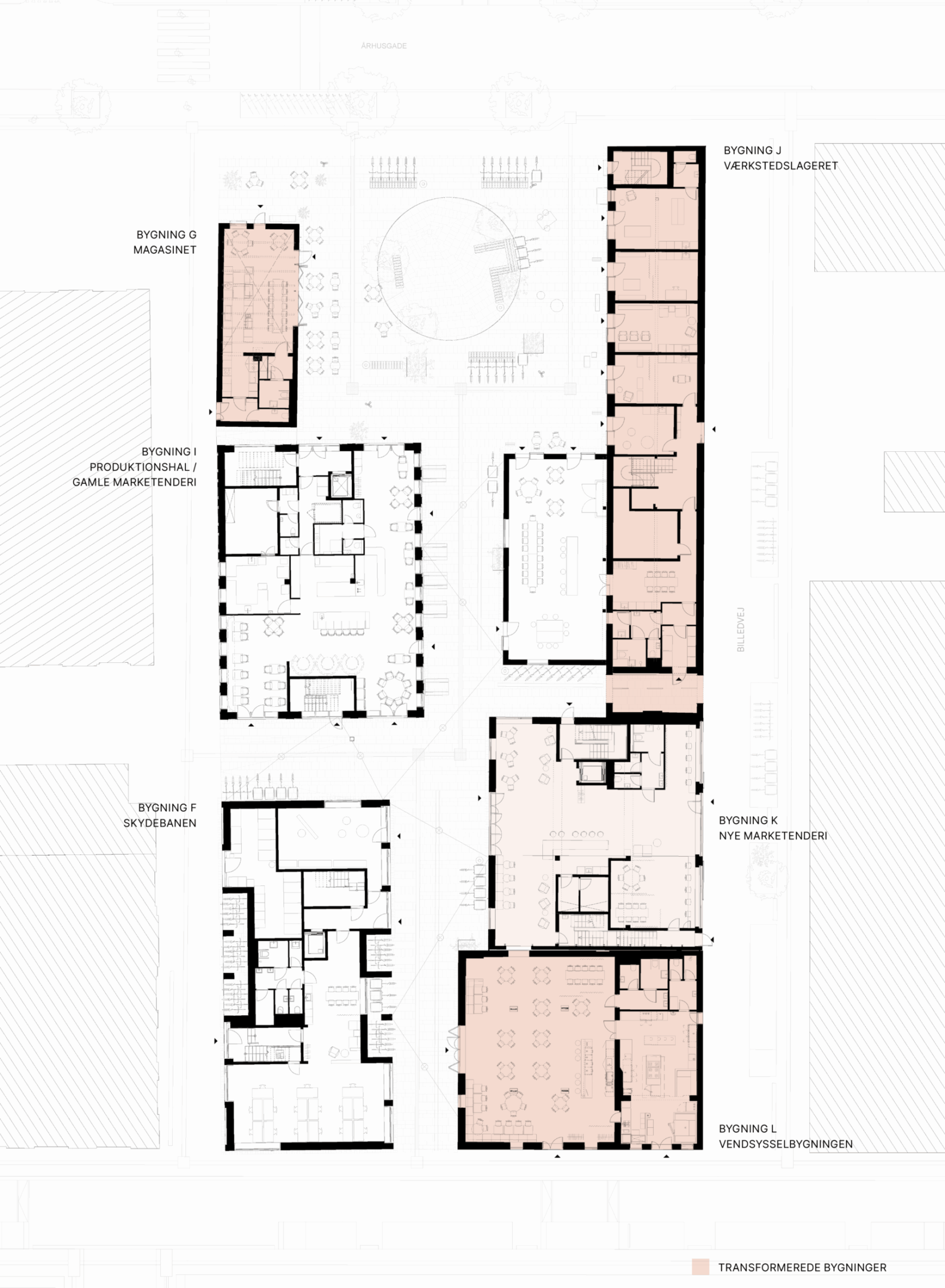 Den Røde By - The Red City - Situation plan / Nollimap